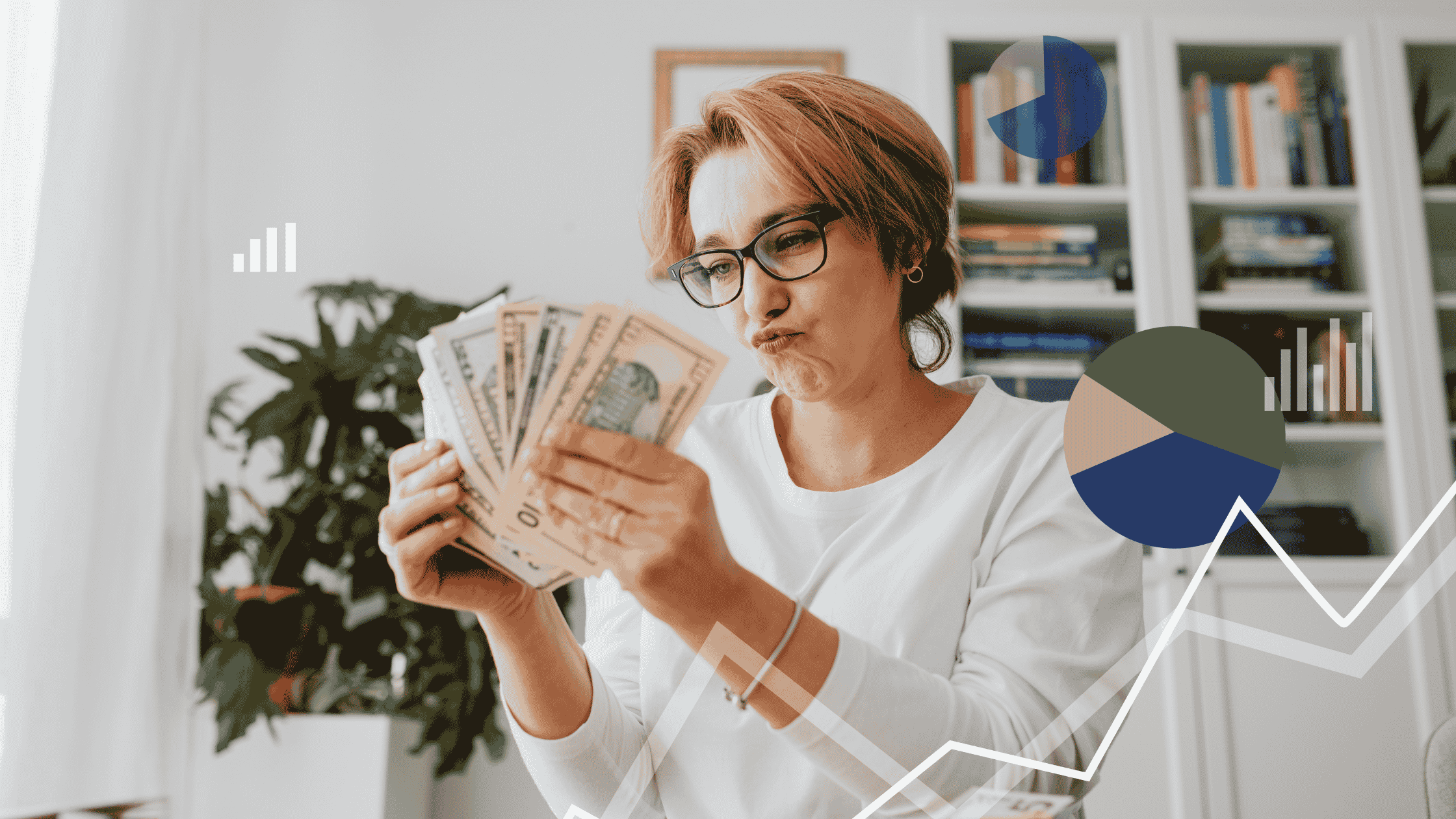 Business owner reviewing profitability reports