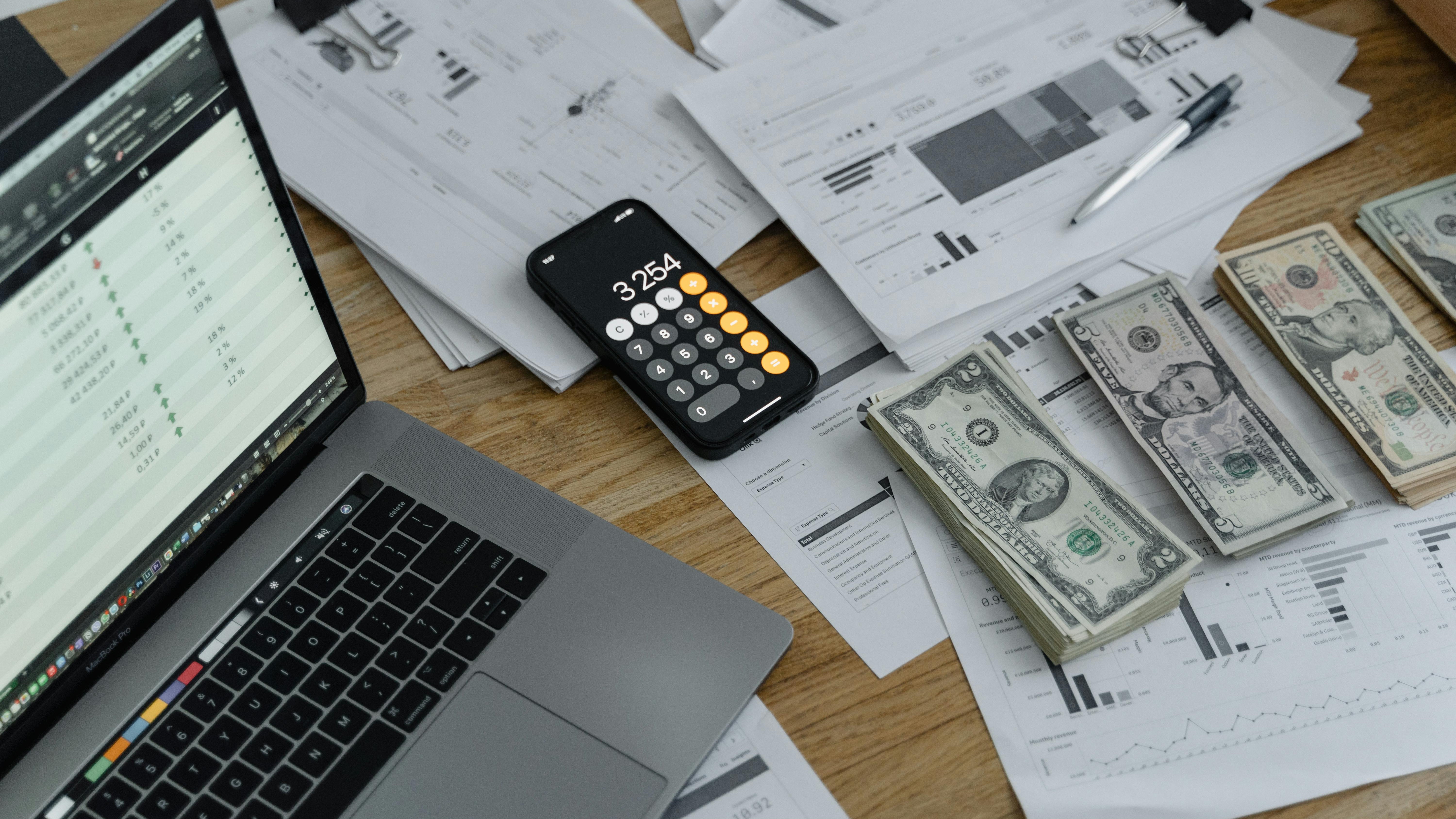 Business owner reviewing tax documents